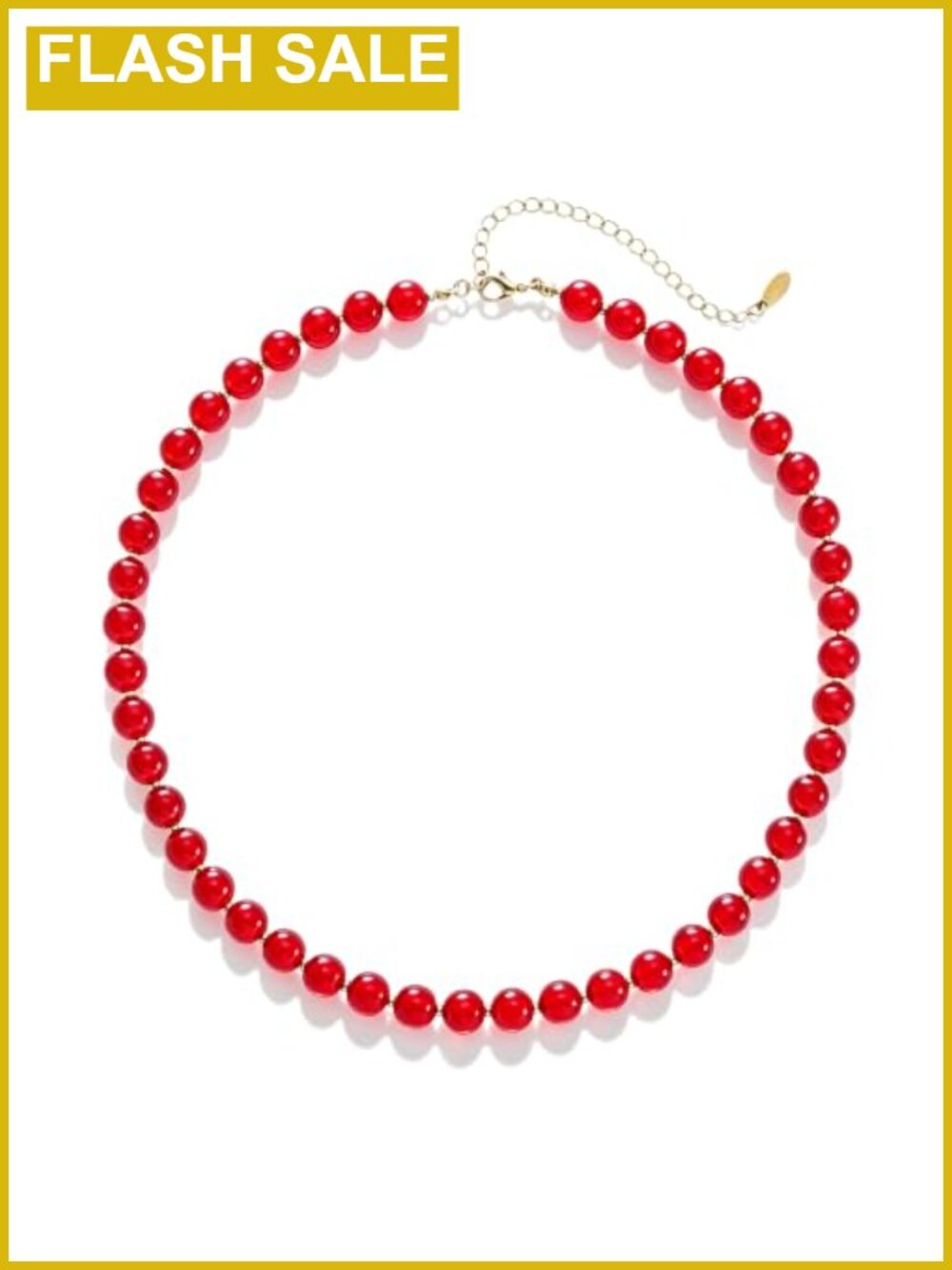 Chunky Beaded Necklace Acrylic Boho Choker for Women